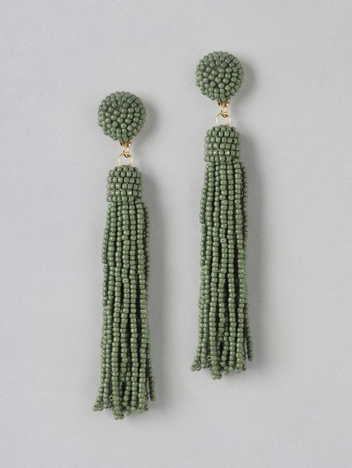 green metal drop earring - 21253035 -  Standard Image - 0