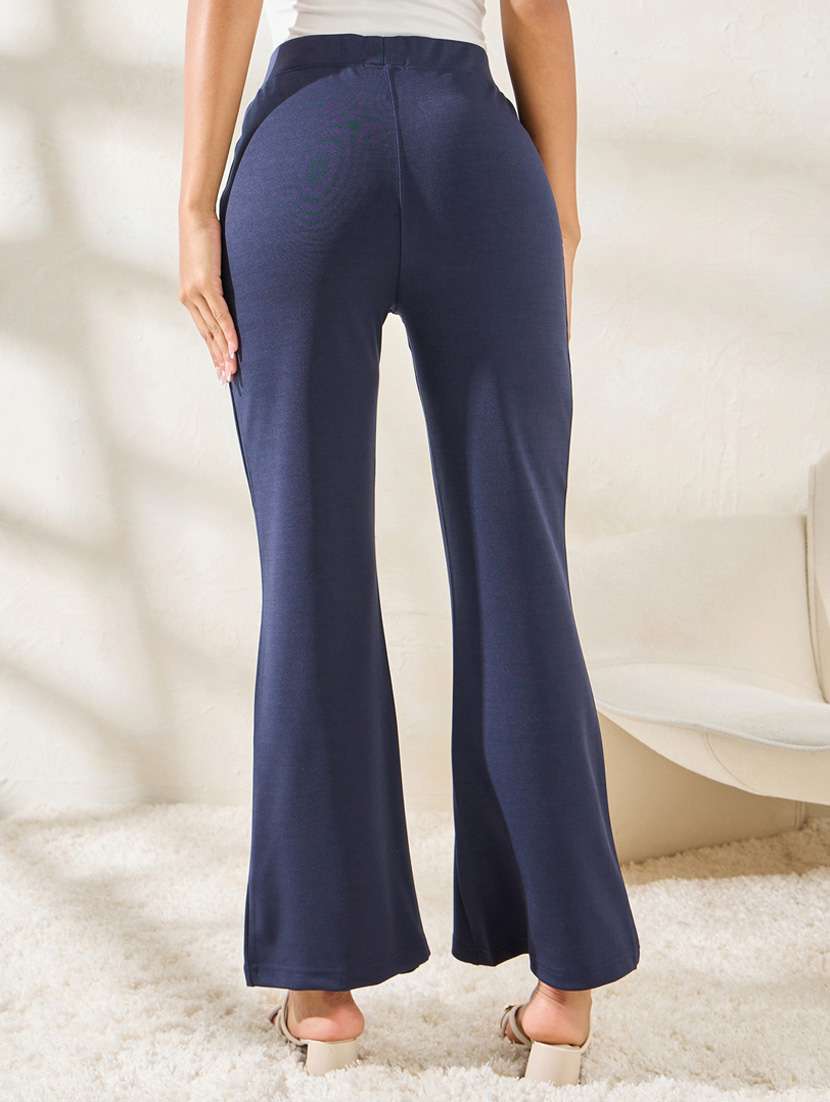 solid navy blue bootcut trouser - 21253319 -  Standard Image - 1