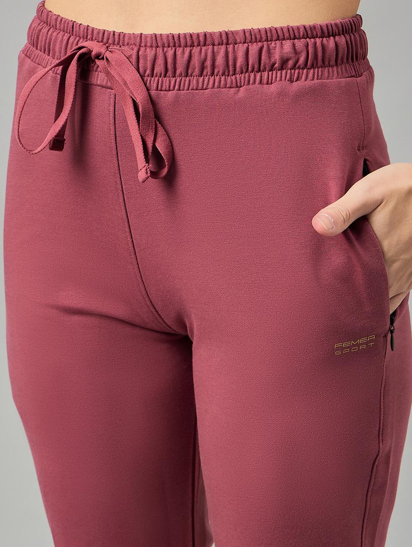 purple cotton blend track pant - 21253351 - Standard Image - 4