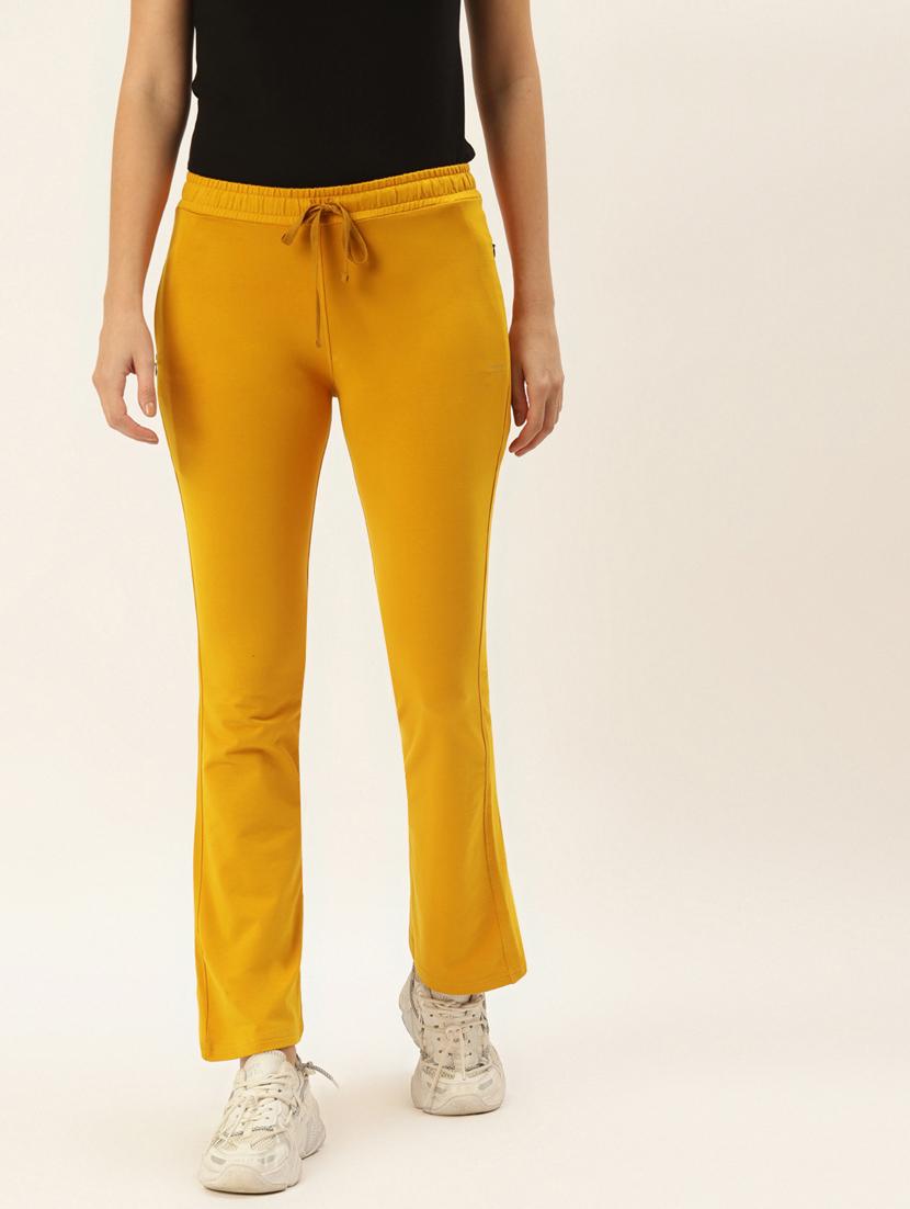 mustard cotton track pant - 21253352 -  Zoom Image - 0
