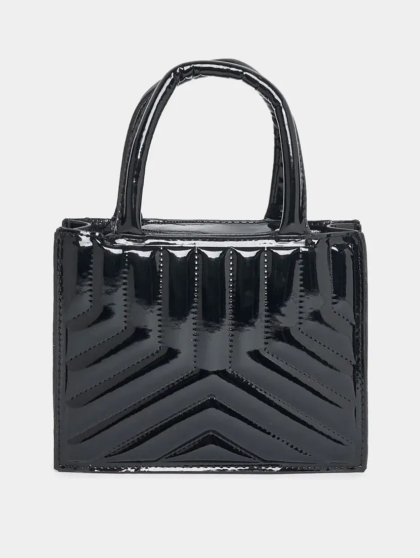 black leatherette (pu) handbag - 21253387 - Standard Image - 1