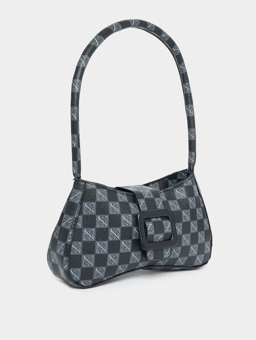 black leatherette (pu) handbag - 21253393 - Standard Image - 0