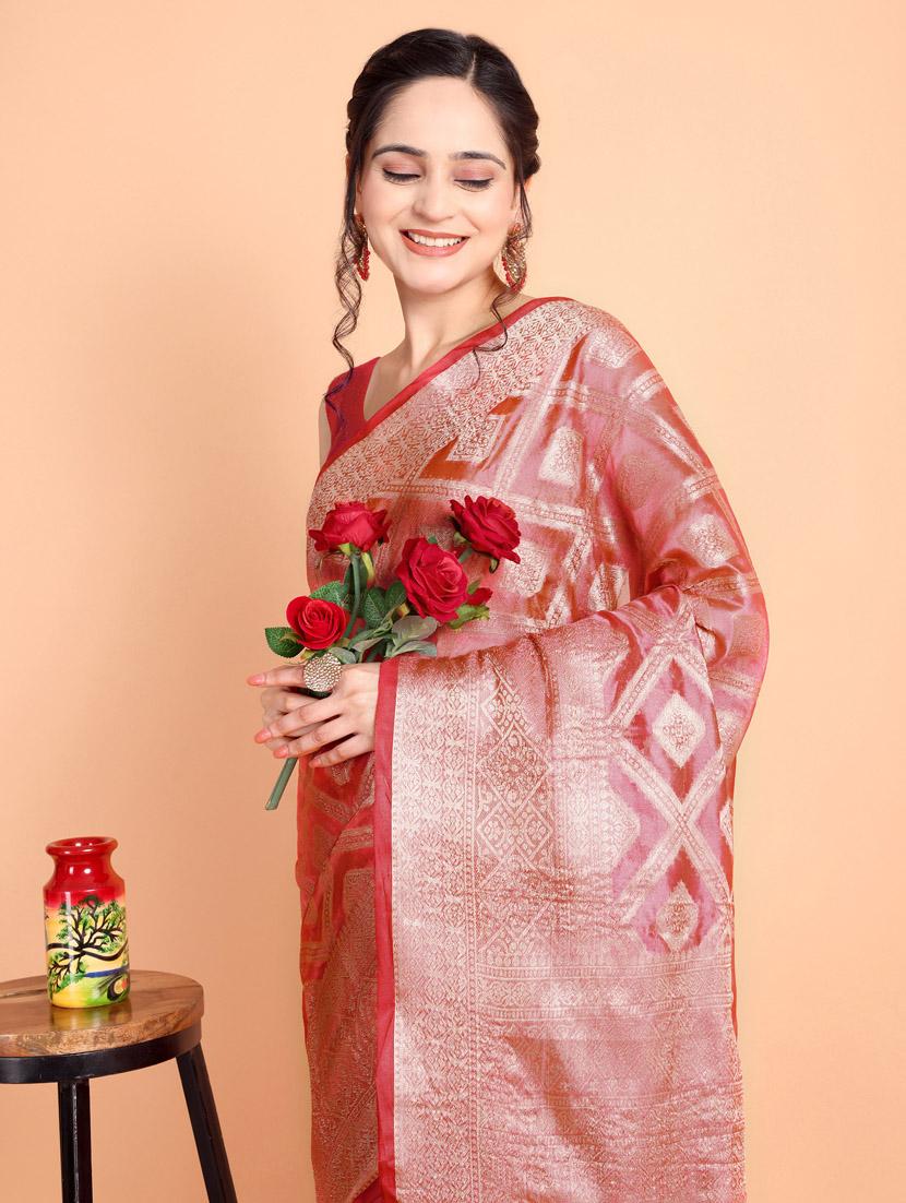 women self design banarasi saree with blouse - 21253415 - Standard Image - 4