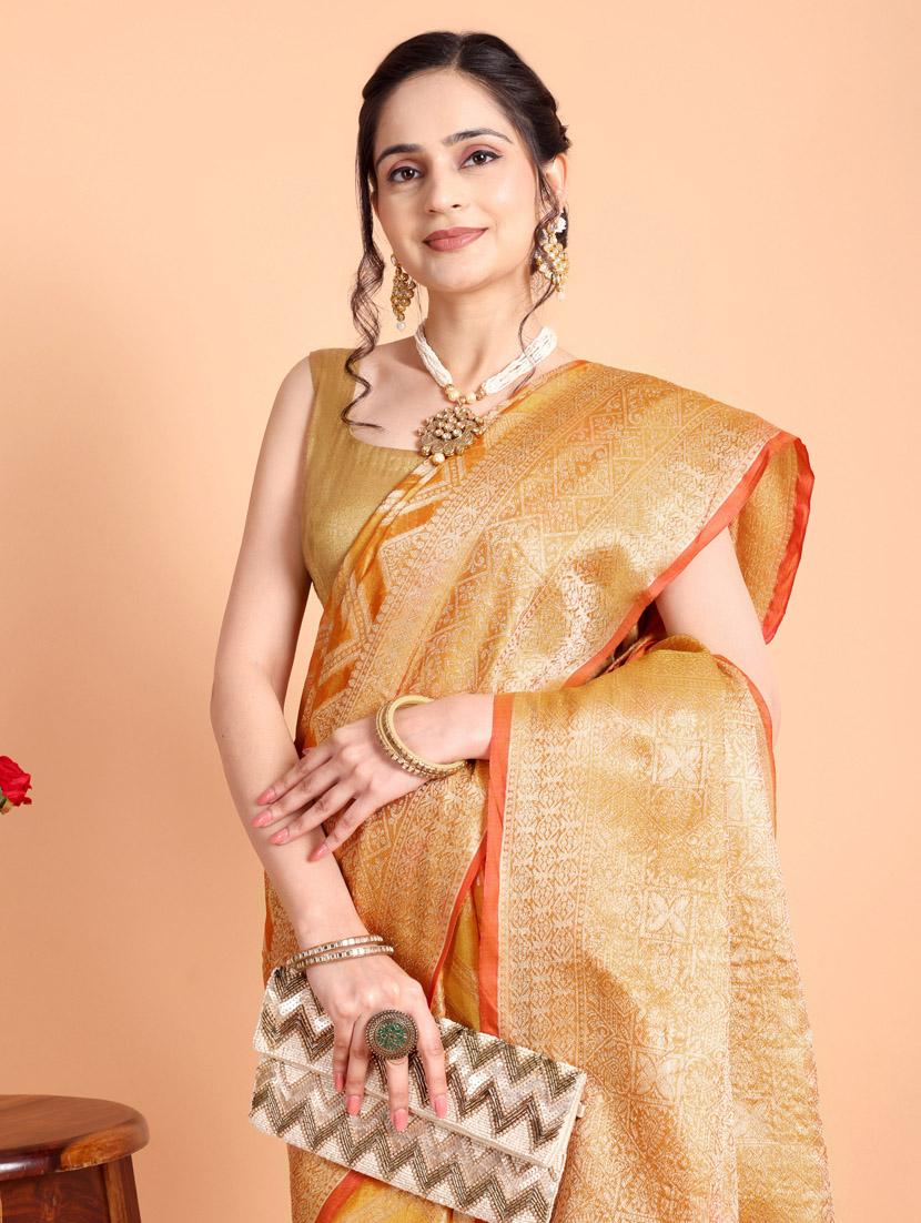 women self design banarasi saree with blouse - 21253420 - Standard Image - 4