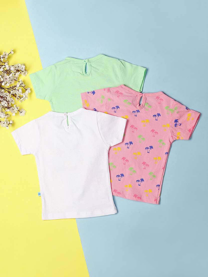 girls pack of 3 cotton regular tee - 21254072 -  Standard Image - 1