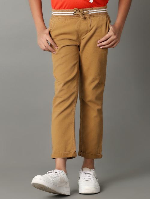 boys brown cotton regular fit chinos - 21254833 -  Standard Image - 0