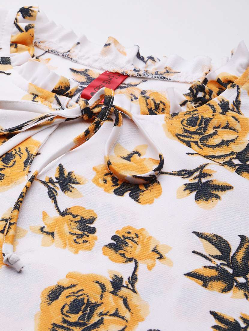 women white florals printed top - 21255026 -  Standard Image - 4