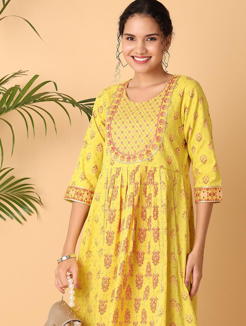 women printed three quarter sleeves anarkali kurta - 21255273 - Standard Image - 4
