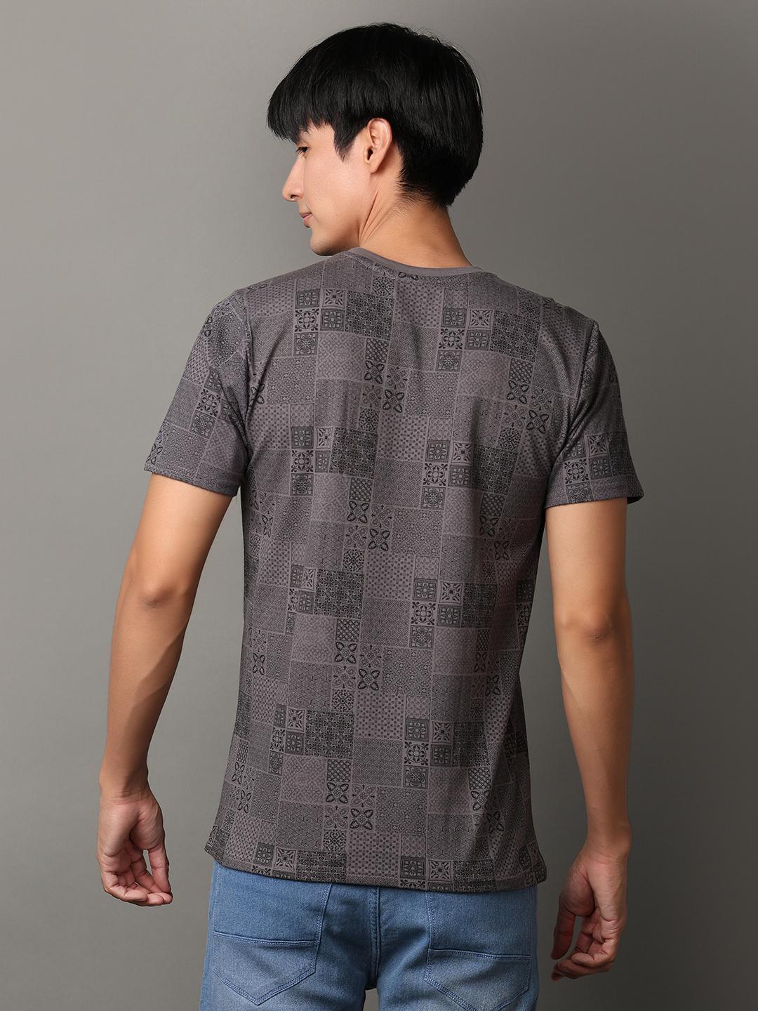 grey cotton front print tshirt - 21255342 - Standard Image - 1