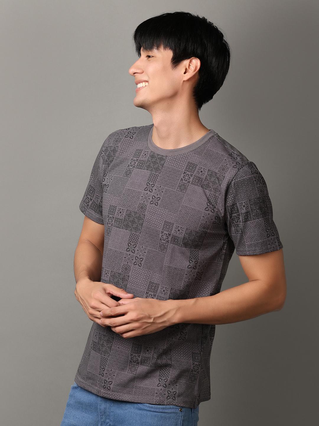 grey cotton front print tshirt - 21255342 - Standard Image - 6