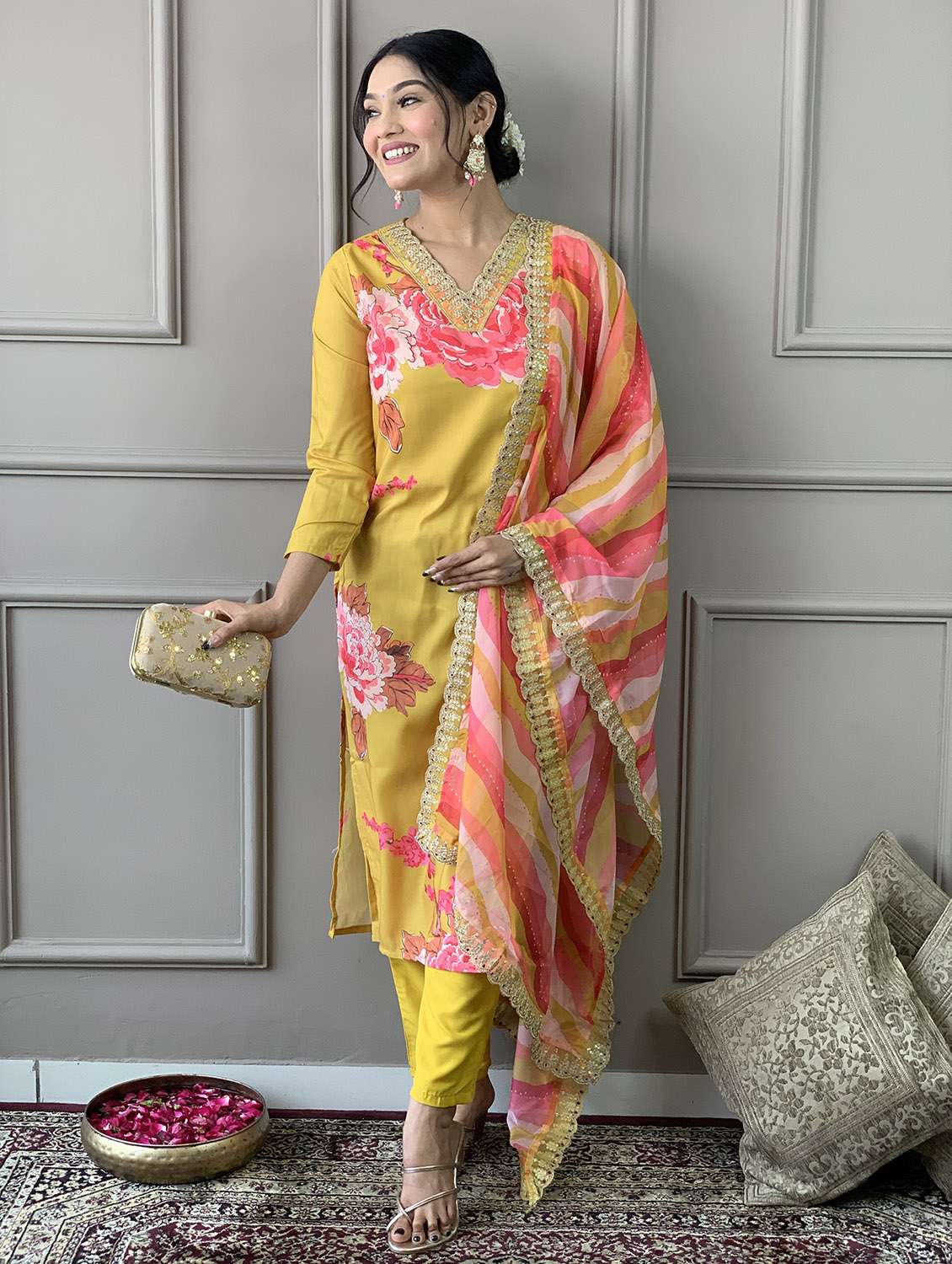 yellow rayon straight kurta - 21255764 -  Standard Image - 1