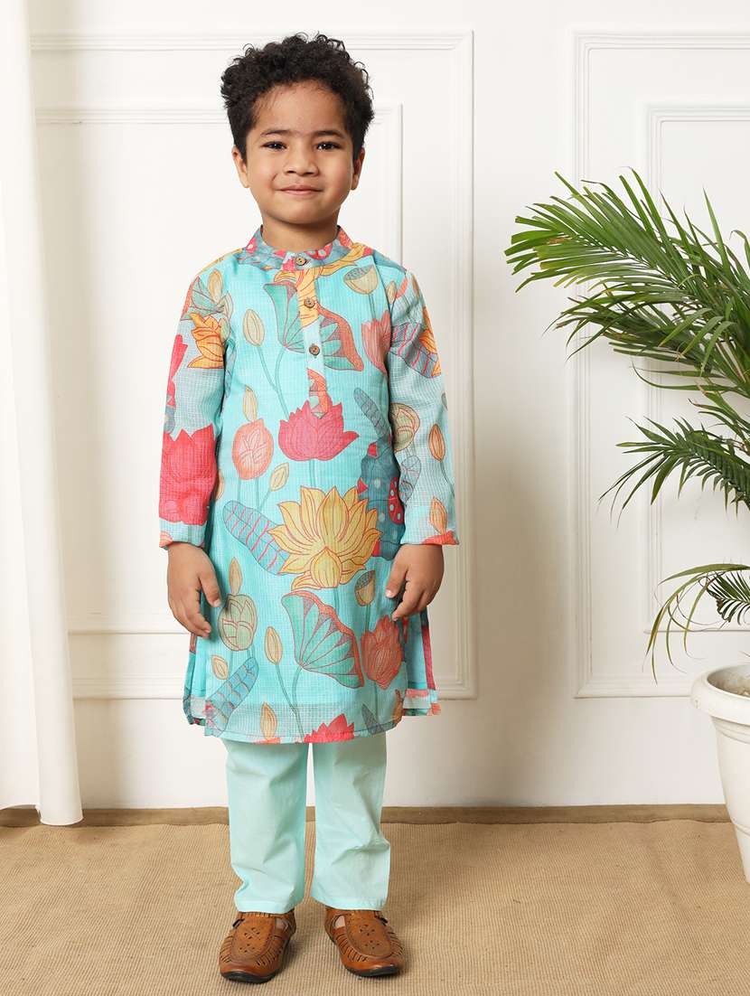boys printed kurta set