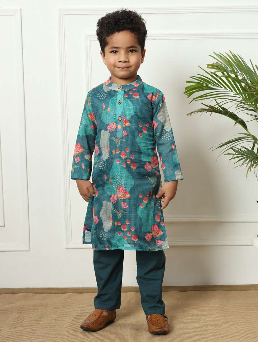 boys printed kurta set