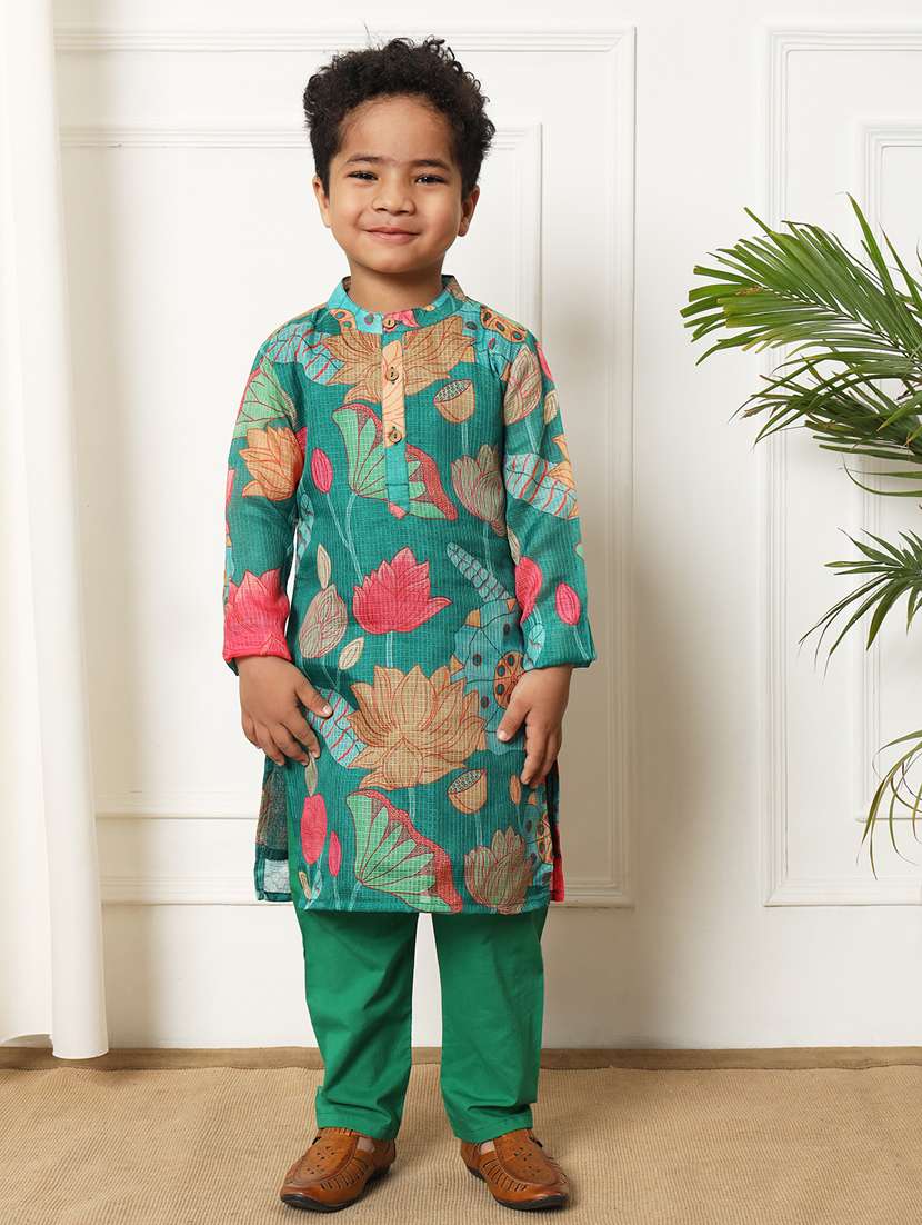 boys printed kurta set
