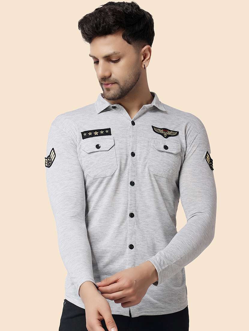men solid casual shirt