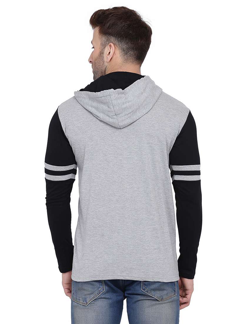 men color block hood neck casual shirt - 21256565 -  Standard Image - 1