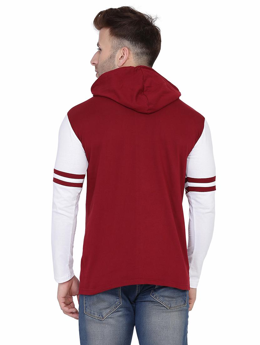 men color block hood neck casual shirt - 21256582 - Standard Image - 1