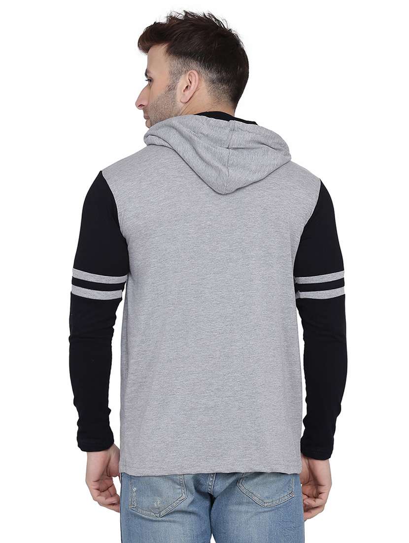 men color block hood neck casual shirt - 21256598 - Standard Image - 1