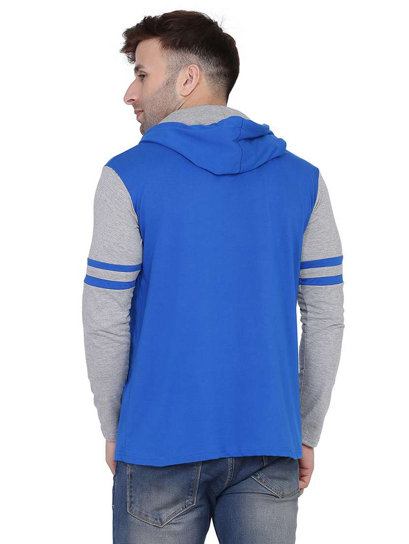 men color block hood neck casual shirt - 21256604 -  Standard Image - 1