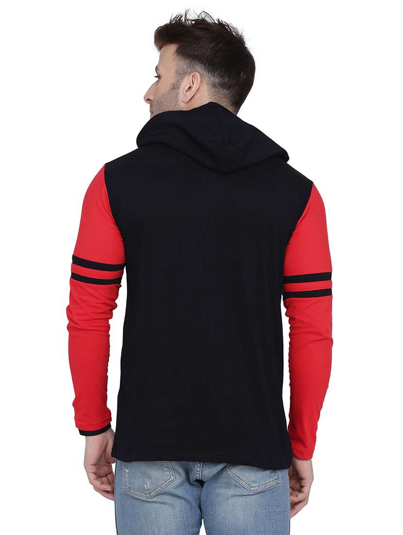 men color block hood neck casual shirt - 21256607 -  Standard Image - 1