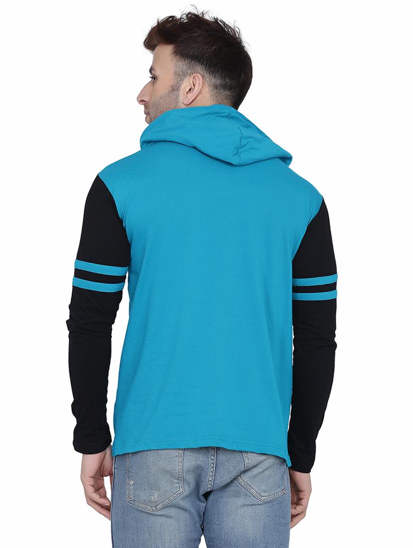 men color block hood neck casual shirt - 21256621 - Standard Image - 1