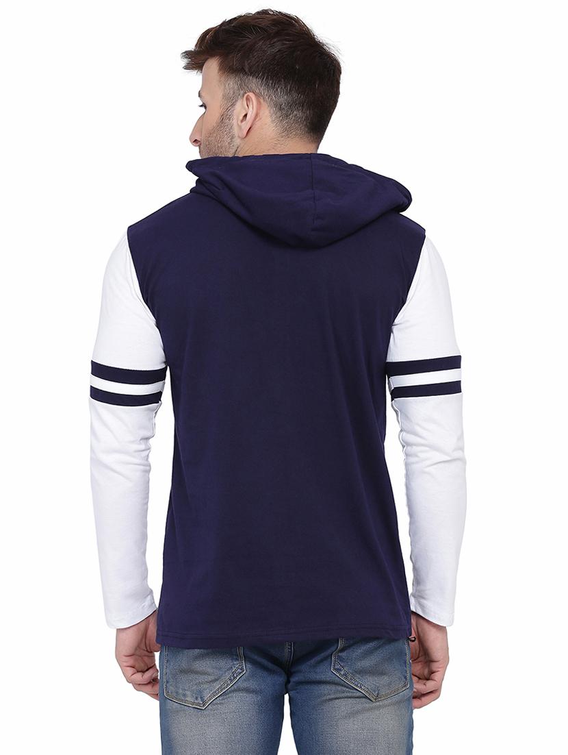 men color block hood neck casual shirt - 21256643 - Standard Image - 1