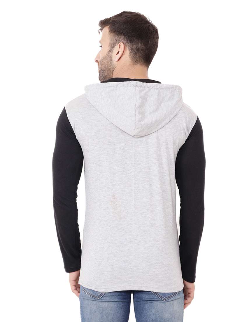 men color block hood neck casual shirt - 21256778 -  Standard Image - 1