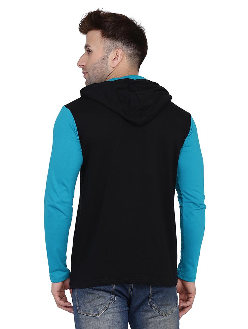 men color block hooded casual shirt - 21256807 - Standard Image - 1