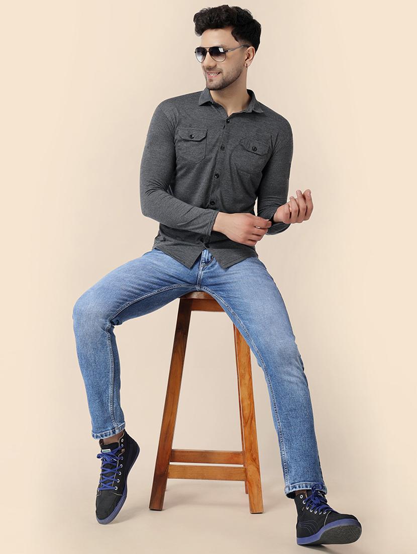 men solid casual shirt - 21256815 - Standard Image - 1