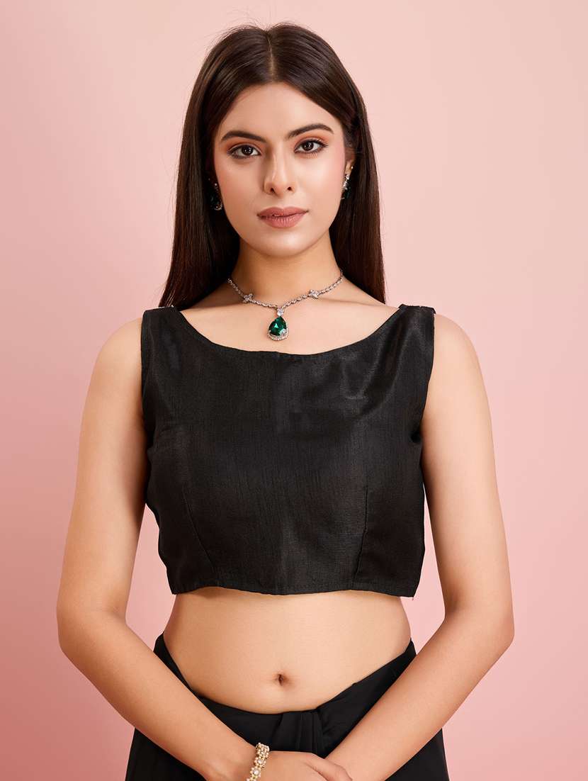 black georgette embroidered saree with blouse - 21257516 -  Standard Image - 4