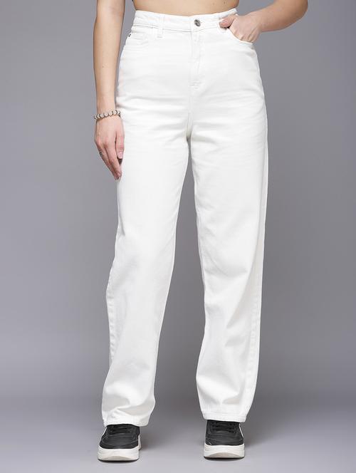 women solid high rise straight jean - 21259186 - Standard Image - 0