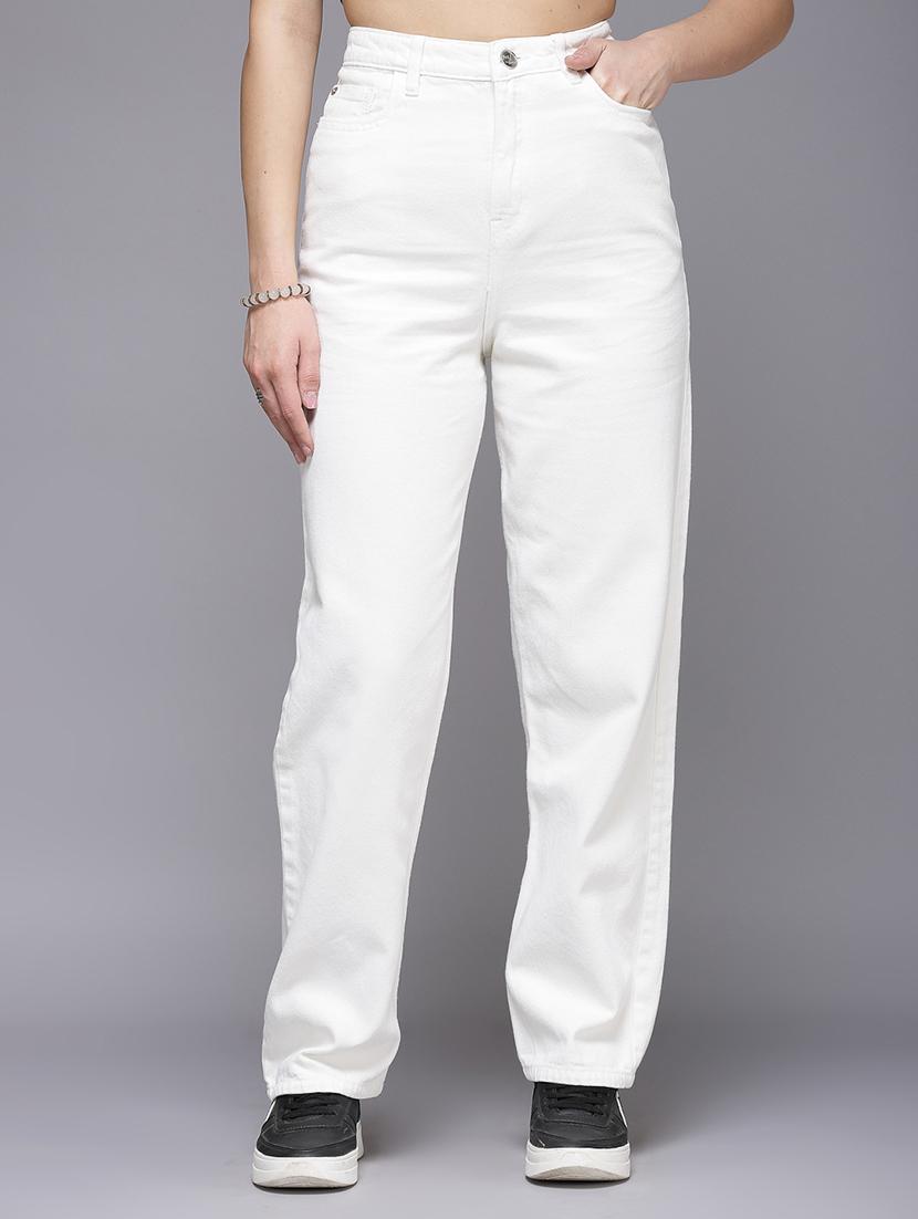 women solid high rise straight jean - 21259186 - Zoom Image - 0