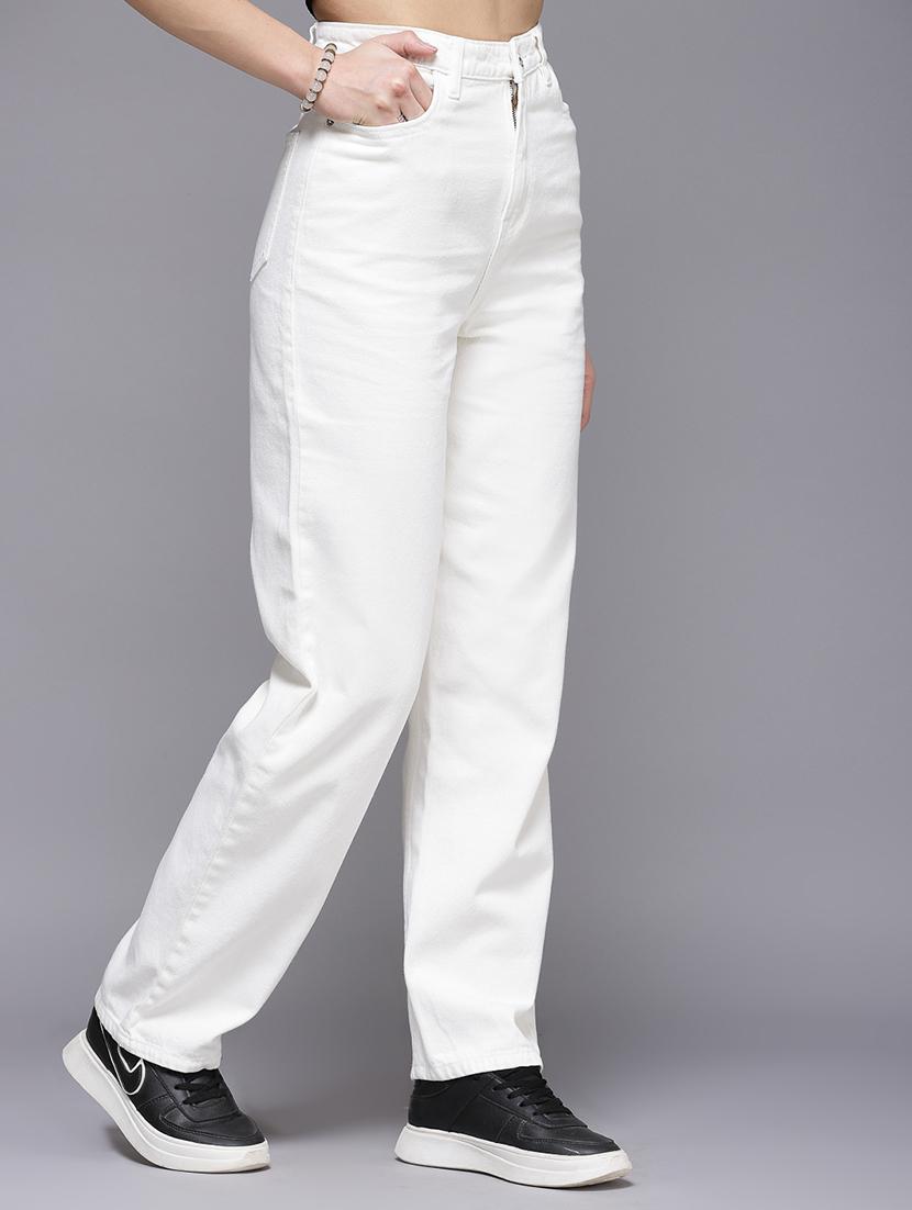 women solid high rise straight jean - 21259186 - Standard Image - 1