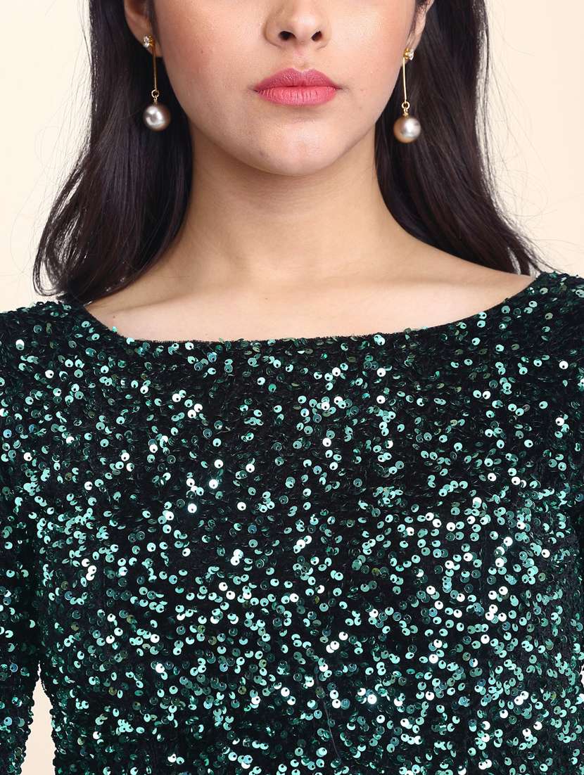 women sequin work ready to wear saree - 21259207 - Standard Image - 4