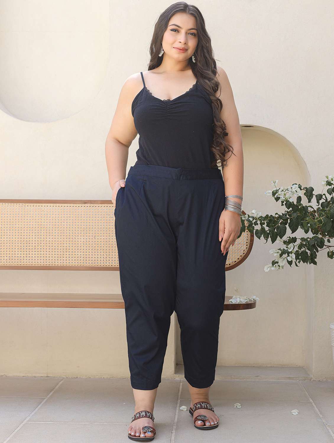 women solids ankle length tapered pants - 21259542 -  Standard Image - 4