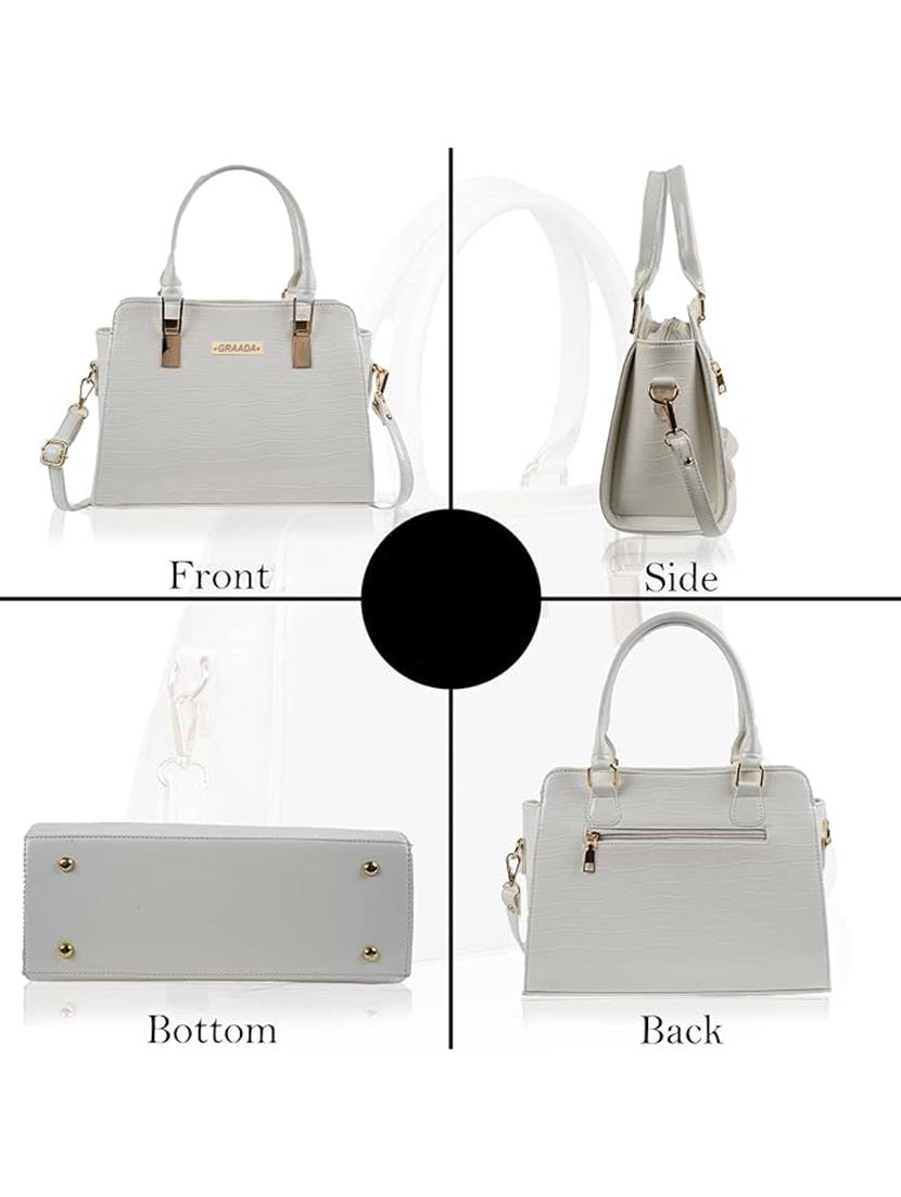 white leatherette handbag - 21259555 - Standard Image - 1