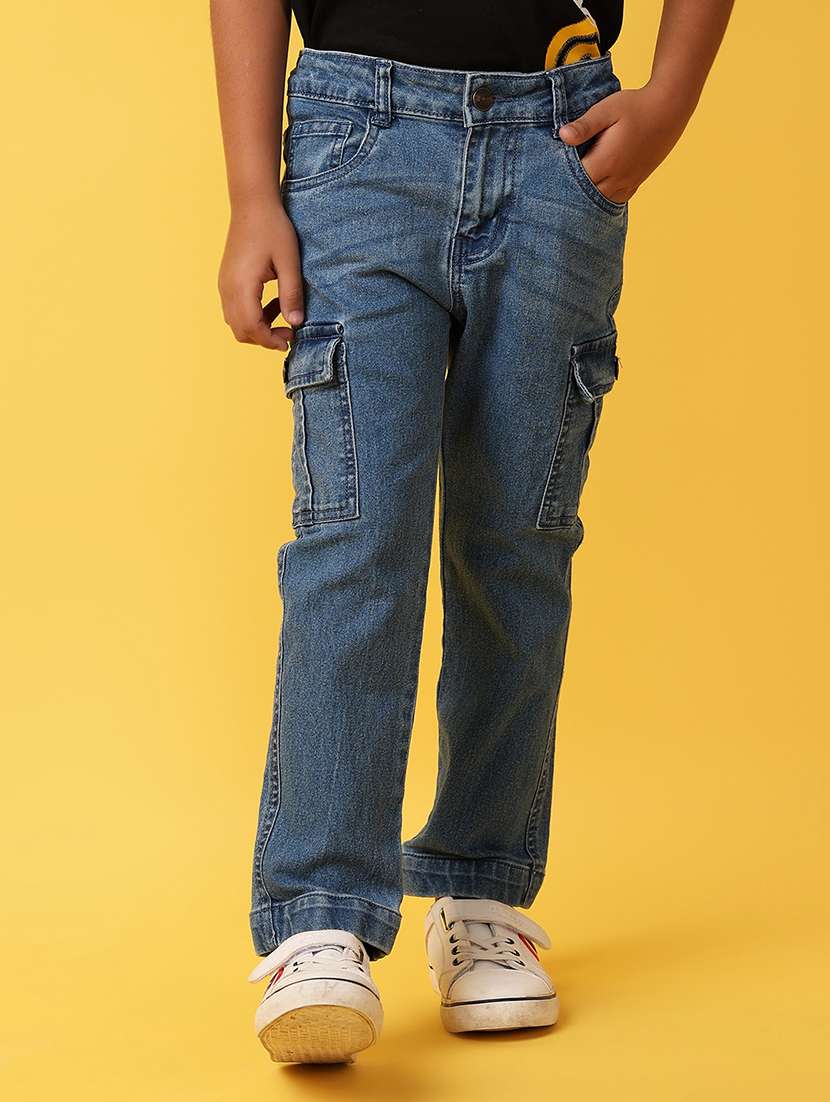 boys blue cargo plain jean