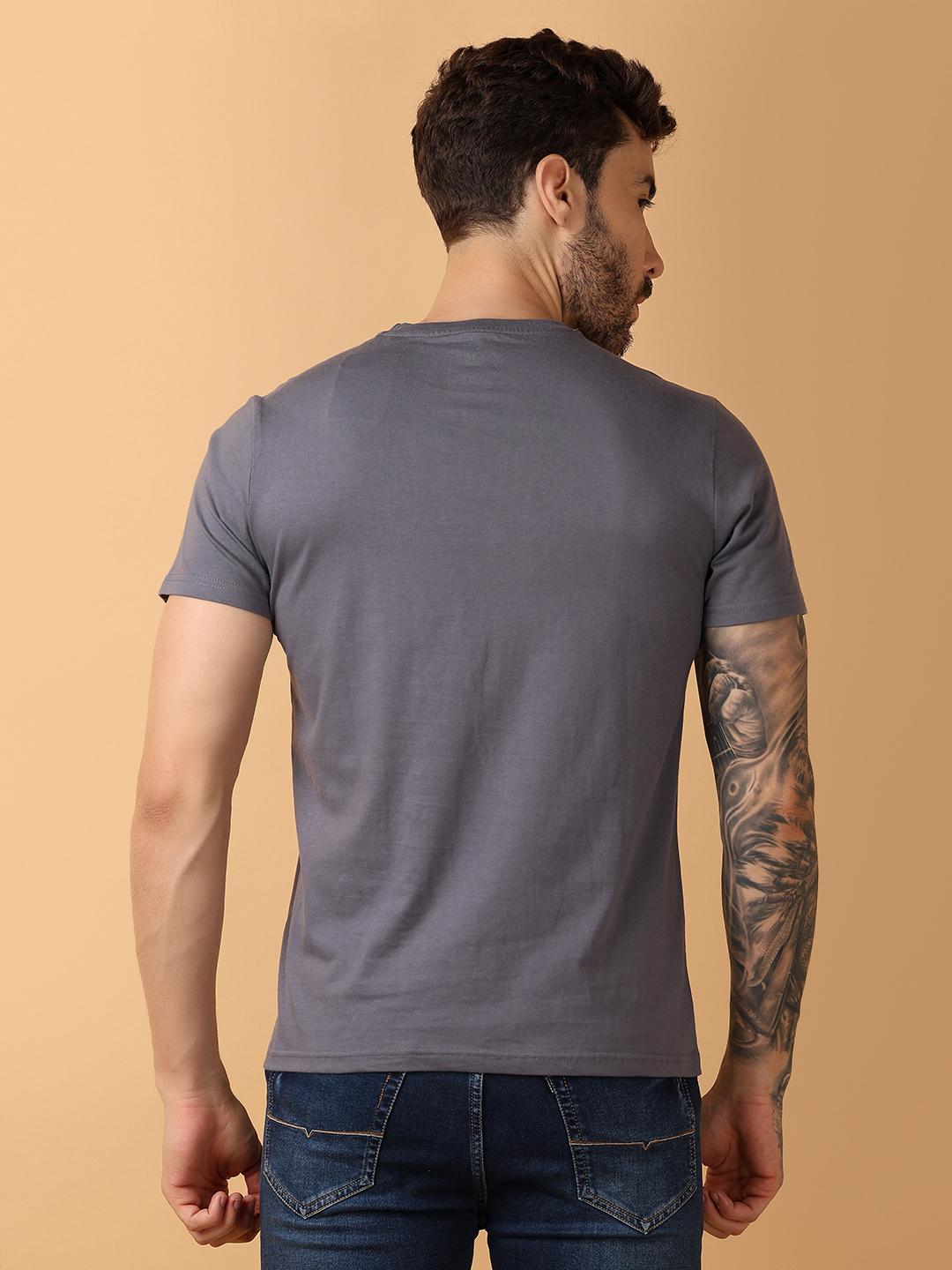 grey cotton front print tshirt - 21260290 - Standard Image - 4