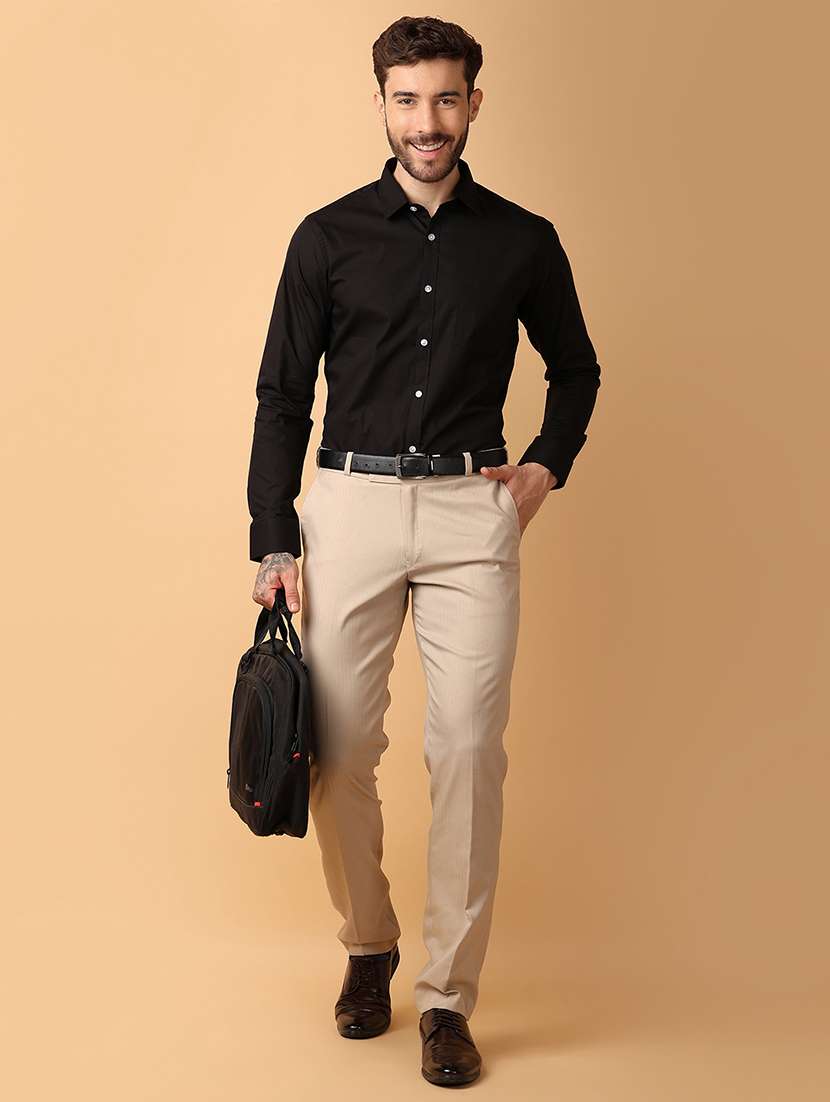 men black regular fit solid formal shirt - 21260540 -  Standard Image - 4