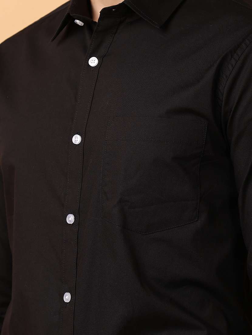 men black regular fit solid formal shirt - 21260540 -  Standard Image - 6