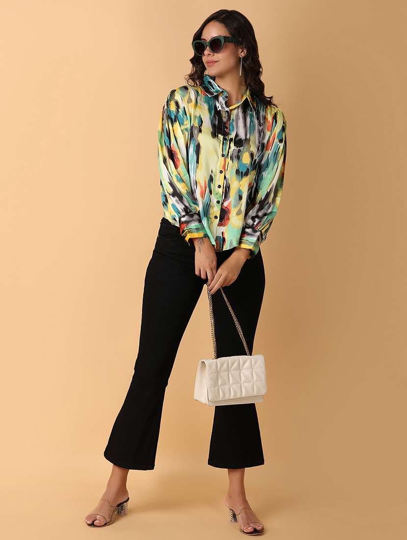 women multi colored satin regular shirt - 21260566 -  Standard Image - 4