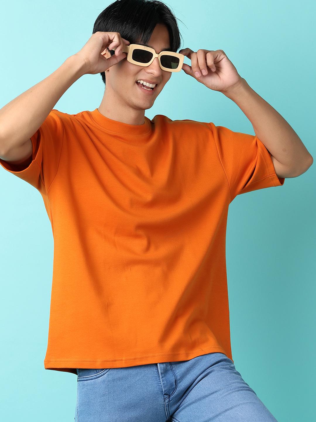 orange cotton front print tshirt - 21260870 - Standard Image - 4