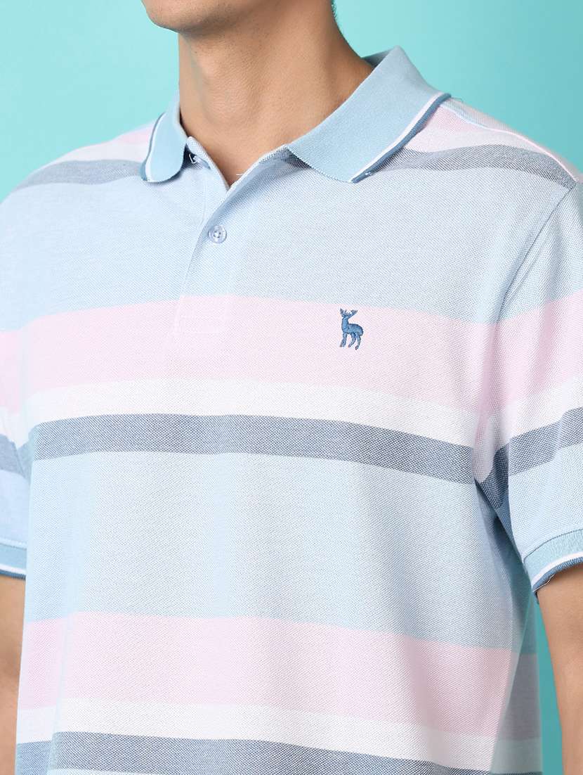 men striped short sleeve polo t-shirt - 21260893 -  Standard Image - 4