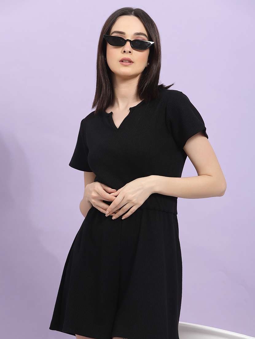 women solid short sleeves romper