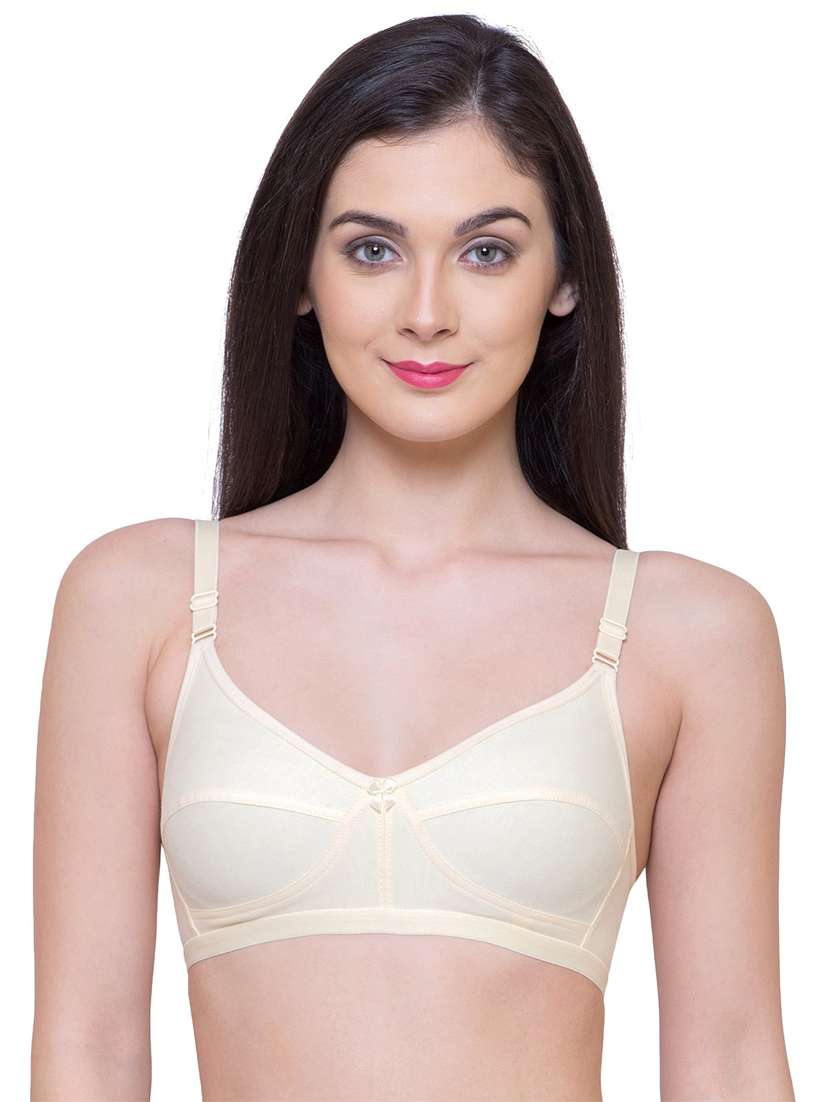 women solid cotton blend t-shirt bra