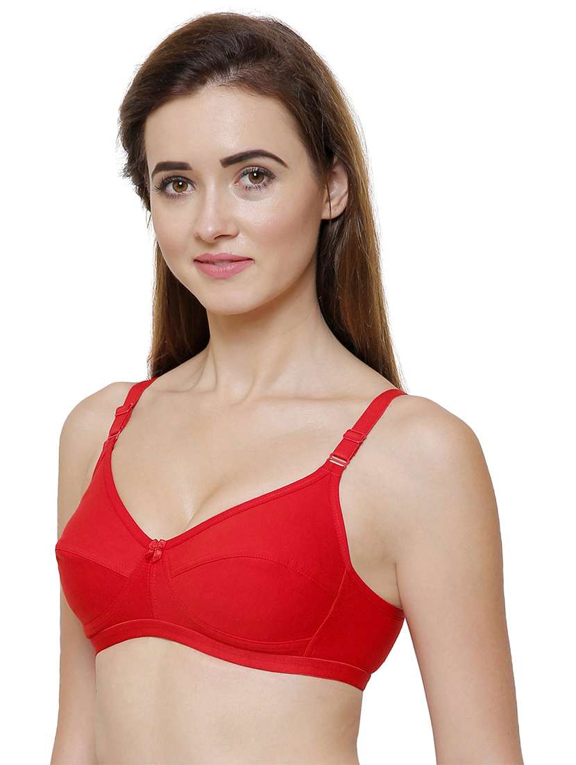 women solid cotton blend t-shirt bra - 21262165 -  Standard Image - 1