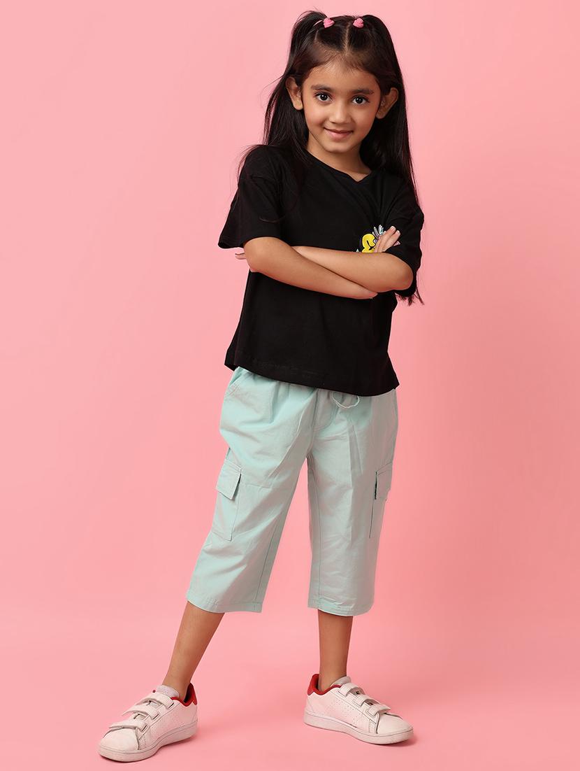 girls solid cotton three fourths - 21266169 - Standard Image - 4