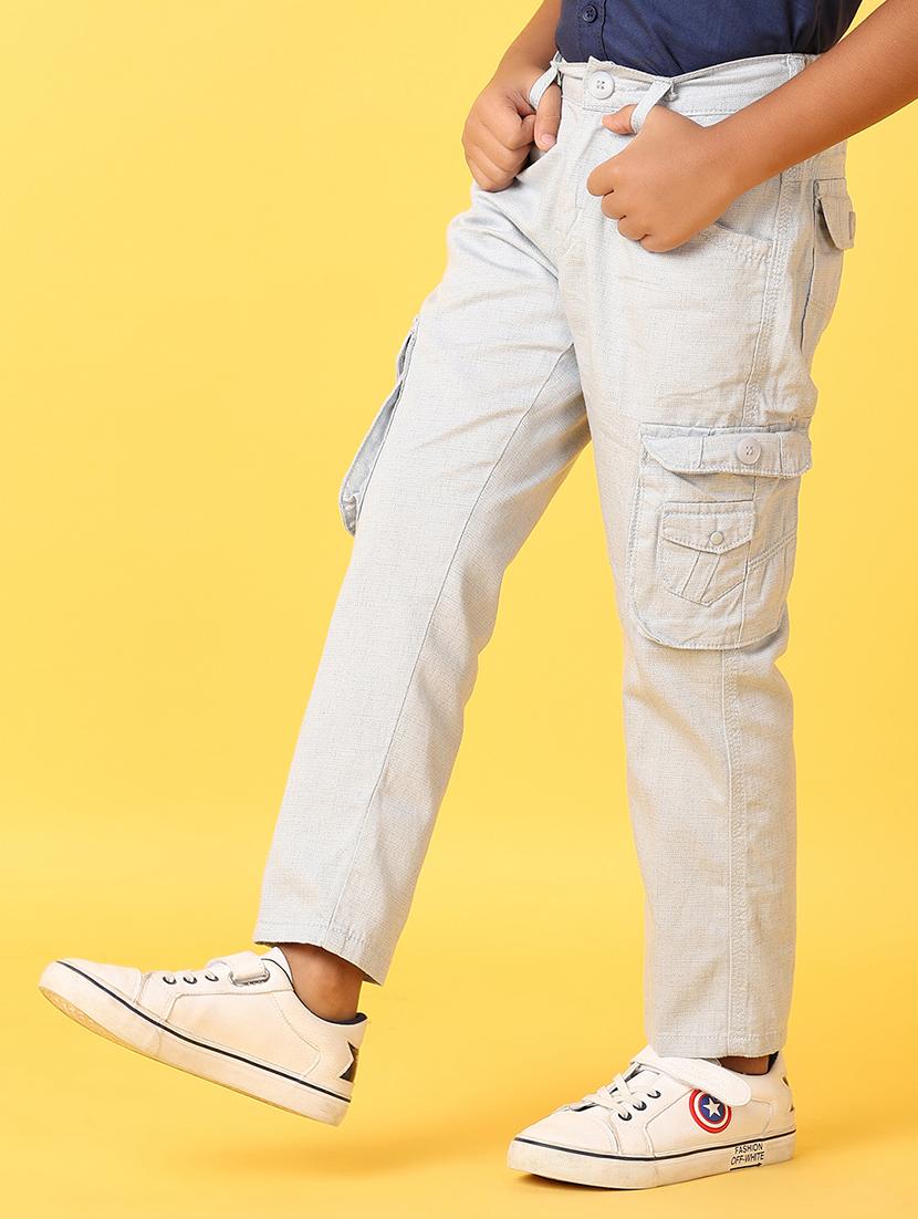 boys grey printed cargos - 21266201 - Standard Image - 1