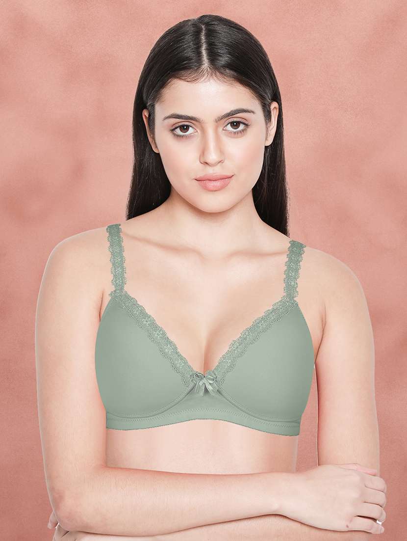 women solid nylon t-shirt bra