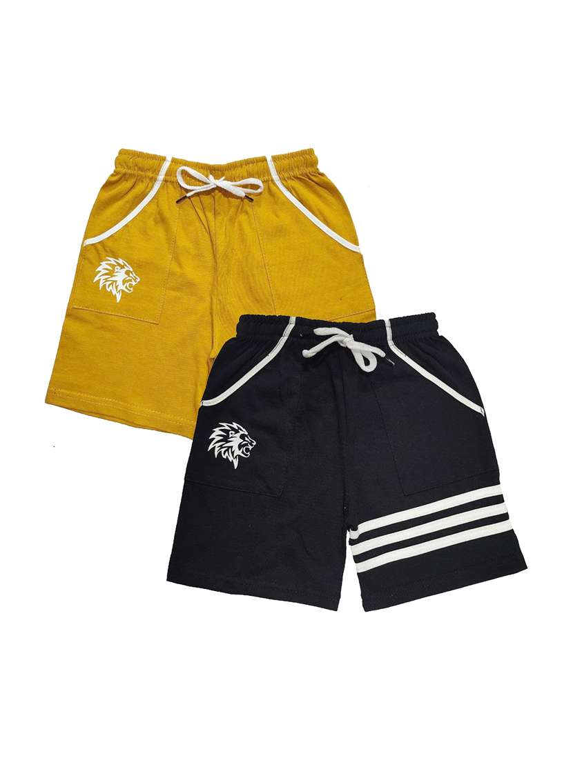 pack of 2 multi colored cotton blend shorts 